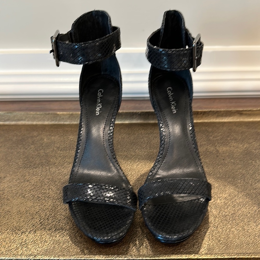 Calvin Klein Vivian Snake Print Heels